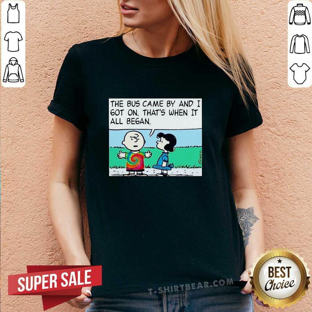 Cute Charlie Brown And Sally The Bus Came By Shirt