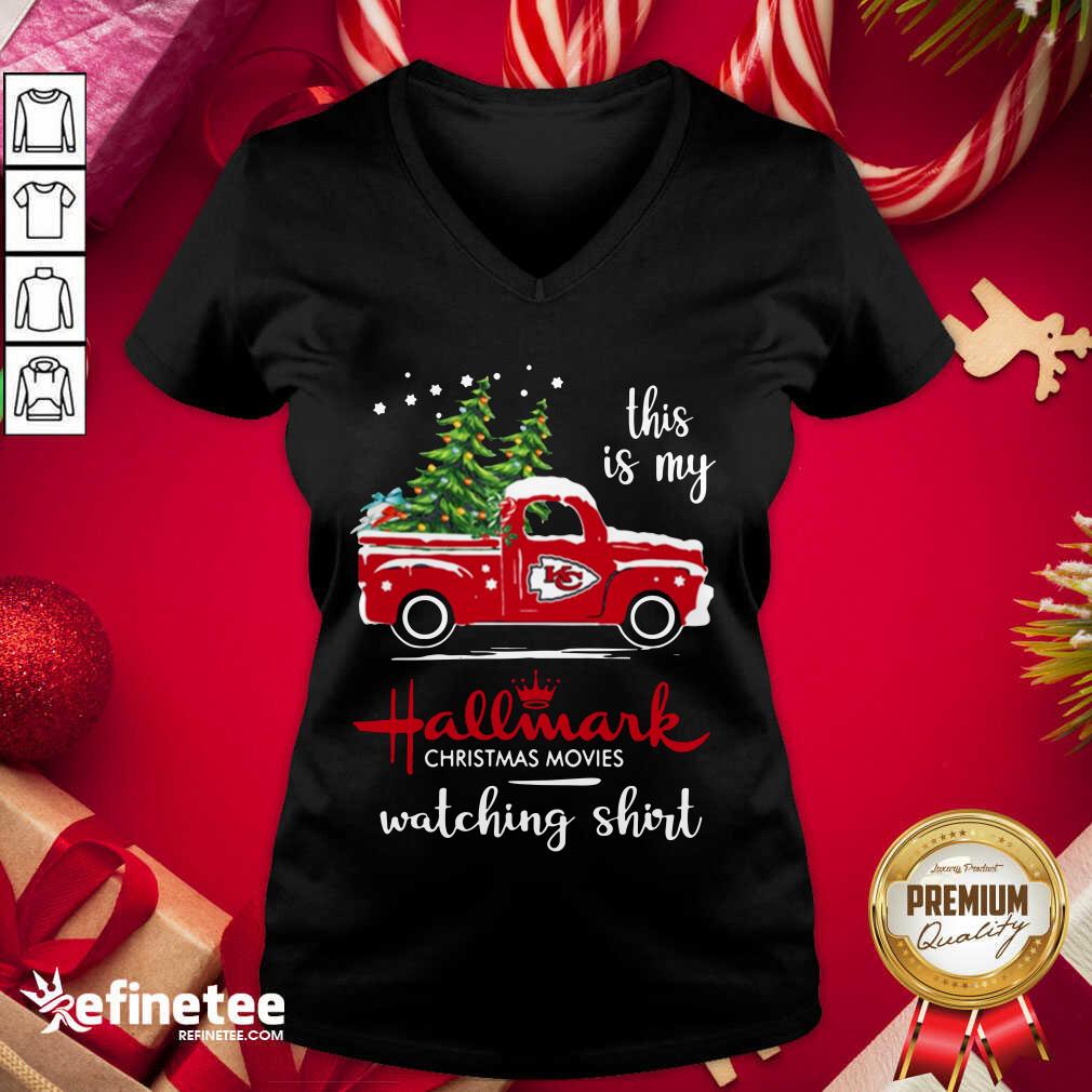 Cute Kansas City Chiefs This Is My Hallmark Christmas Movies Watching Shirt