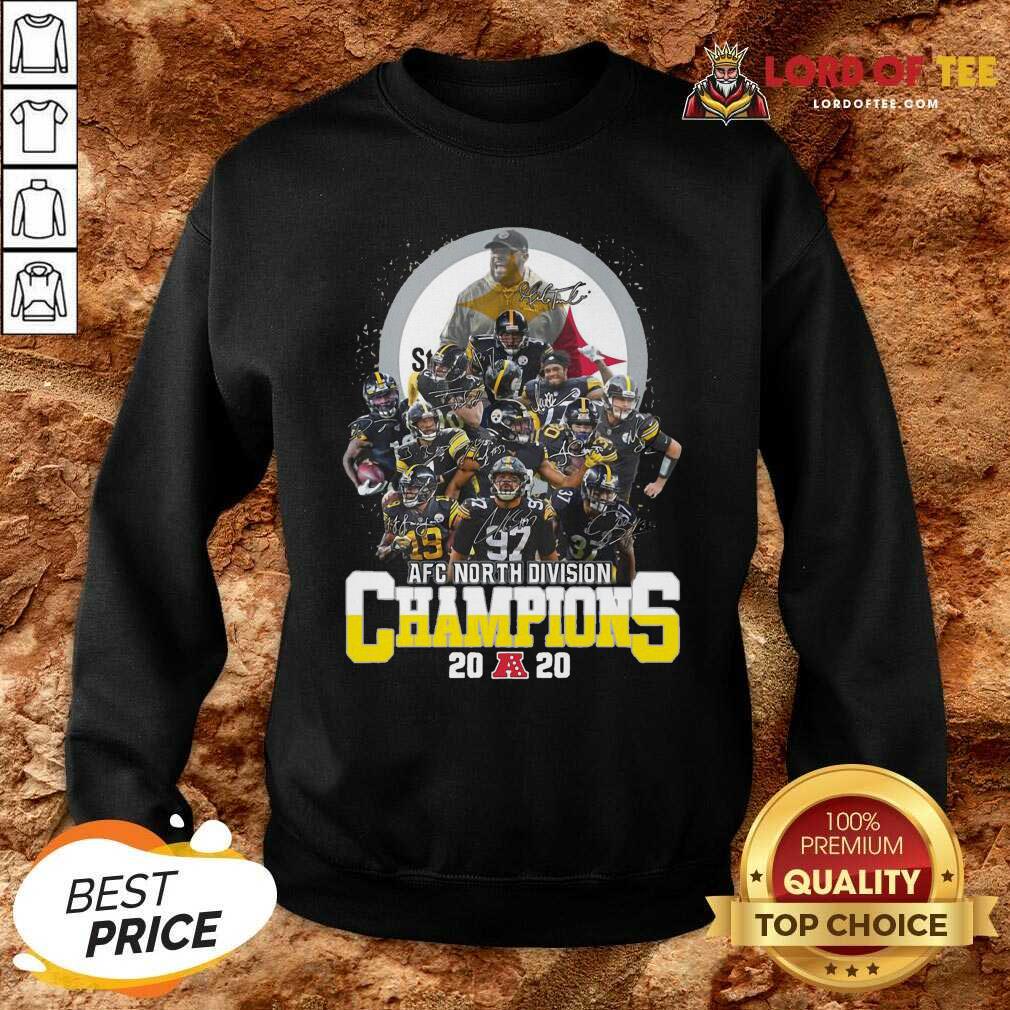 Cute Pittsburgh Steelers Afc North Division Champions 2020 Signatures Shirt
