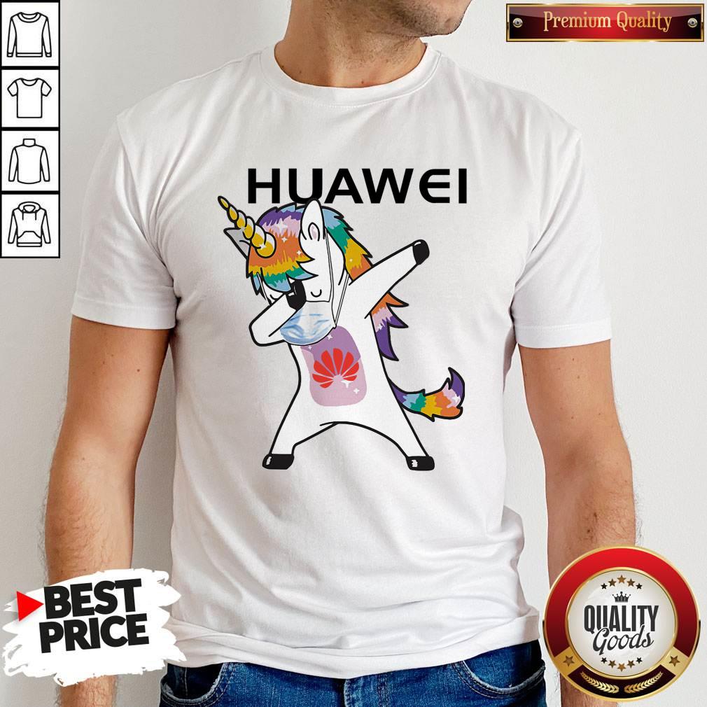 Dabbing Unicorn Mask Huawei Logo Coronavirus Shirt