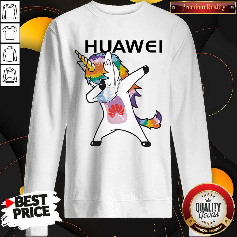 Dabbing Unicorn Mask Huawei Logo Coronavirus Shirt