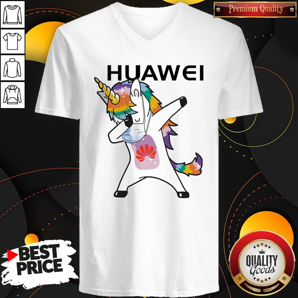 Dabbing Unicorn Mask Huawei Logo Coronavirus Shirt