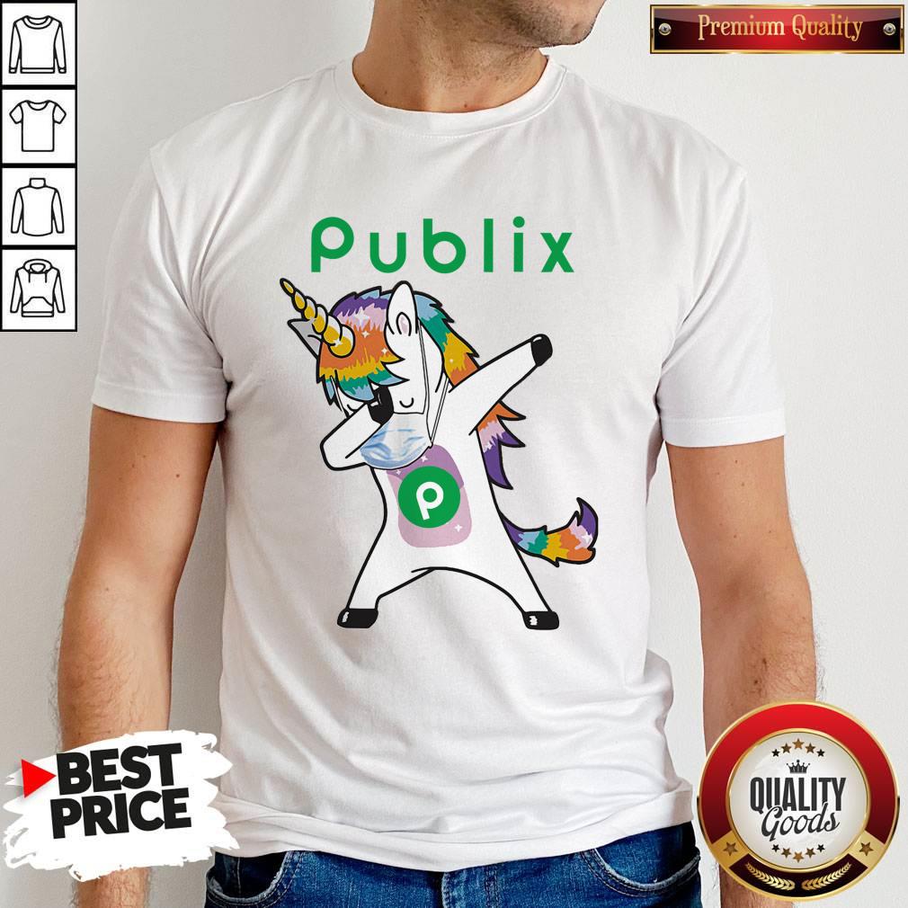 Dabbing Unicorn Mask Publix Logo Coronavirus Shirt