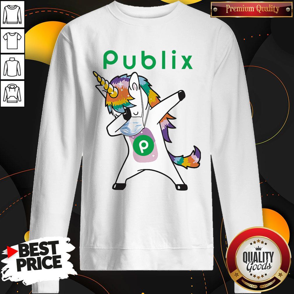 Dabbing Unicorn Mask Publix Logo Coronavirus Shirt