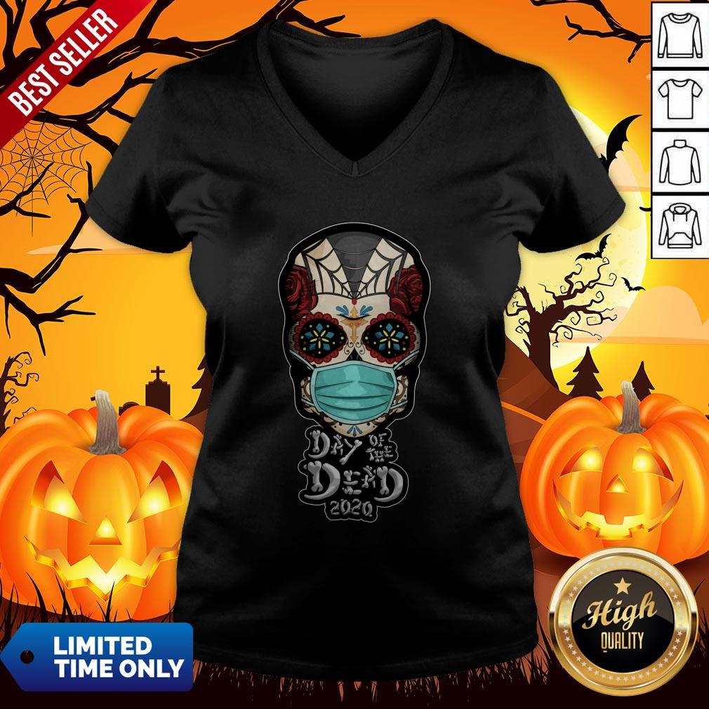 Day Of The Dead Sugar Skull Face Mask Halloween Shirt