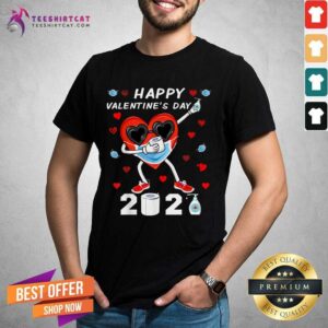 Pretty Dabbing Heart In A Mask Happy Valentines Day 2021 Shirt