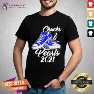 Perfect Kamala Harris Vice President Chucks And Pearls Blue Converse 2021 Shirt