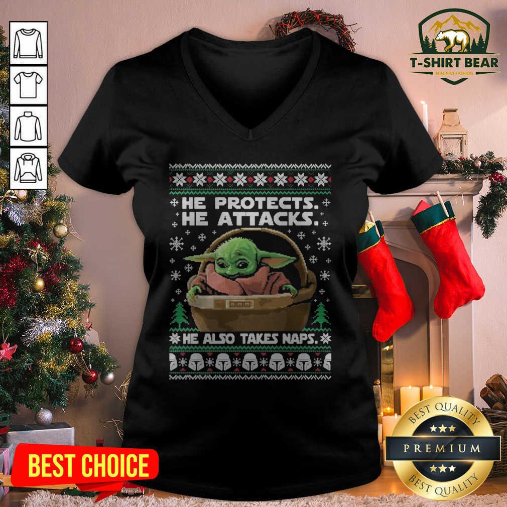 Exactly Nice Star Wars The Mandalorian Baby Yoda Ugly Christmas T-shirt