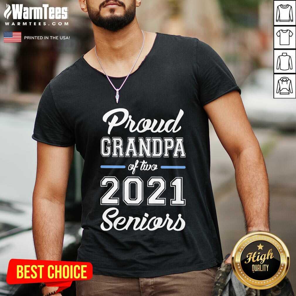 Excellent Proud Grandpa Of Two 2021 Seniors Shirt