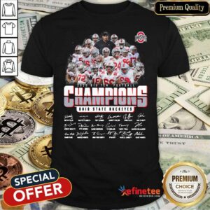 Nice Ohio State Buckeyes 2020 Big Ten Football Champions Signatures Shirt