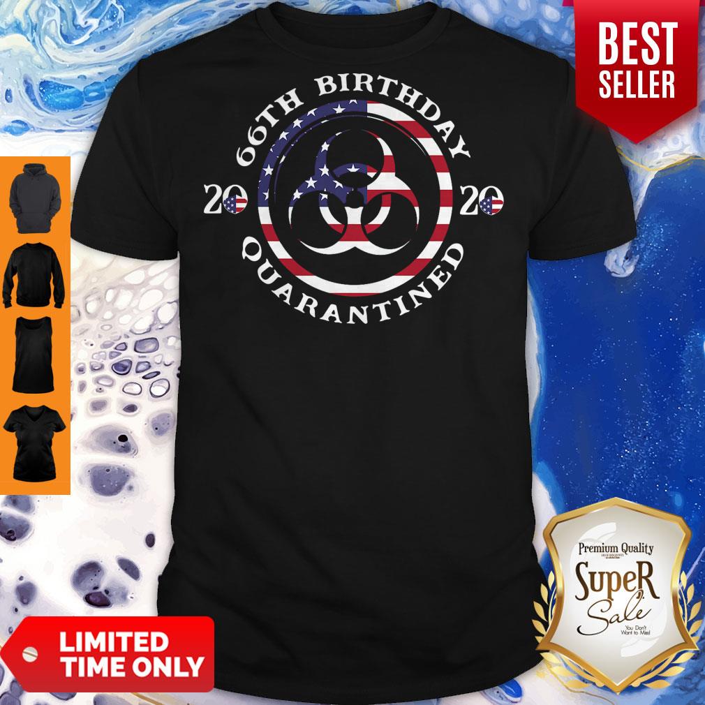 Funny 66th Birthday 2020 Quarantined American Flag Shirt