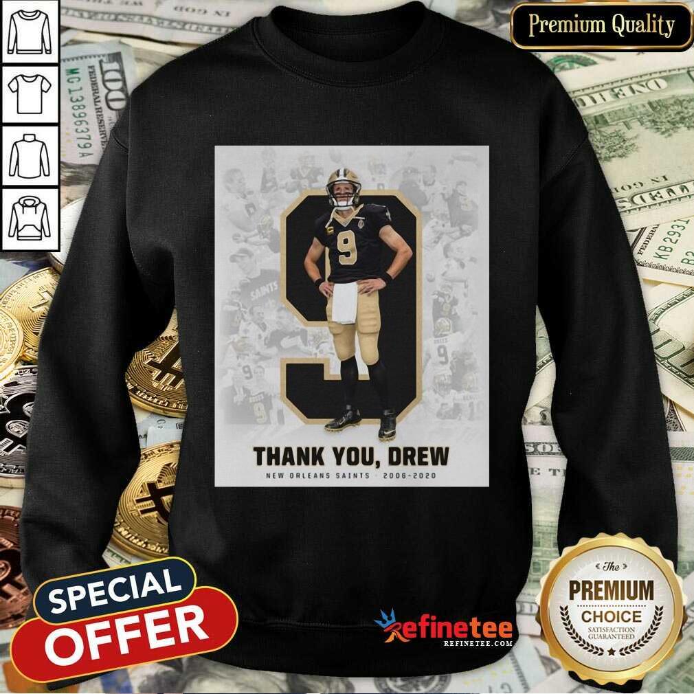 Funny 9 Drew Brees Thank You Drew New Orleans Saints Shirt
