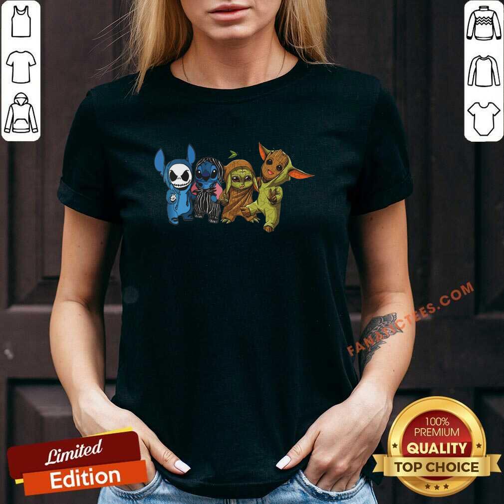 Funny Baby Yoda Groot And Stitch Friends 2021 Shirt