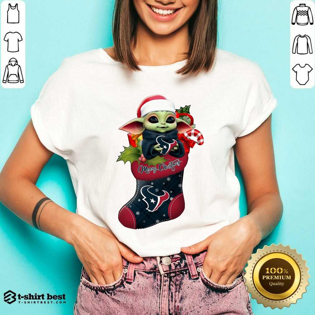 Funny Baby Yoda Hug Houston Texans Ornament Merry Christmas 2020 Shirt