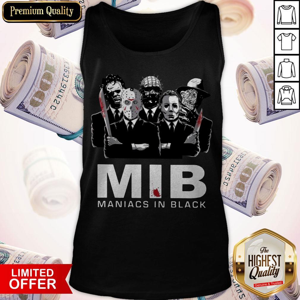 Funny Horror Movie MIB Maniacs In Black Halloween Shirt