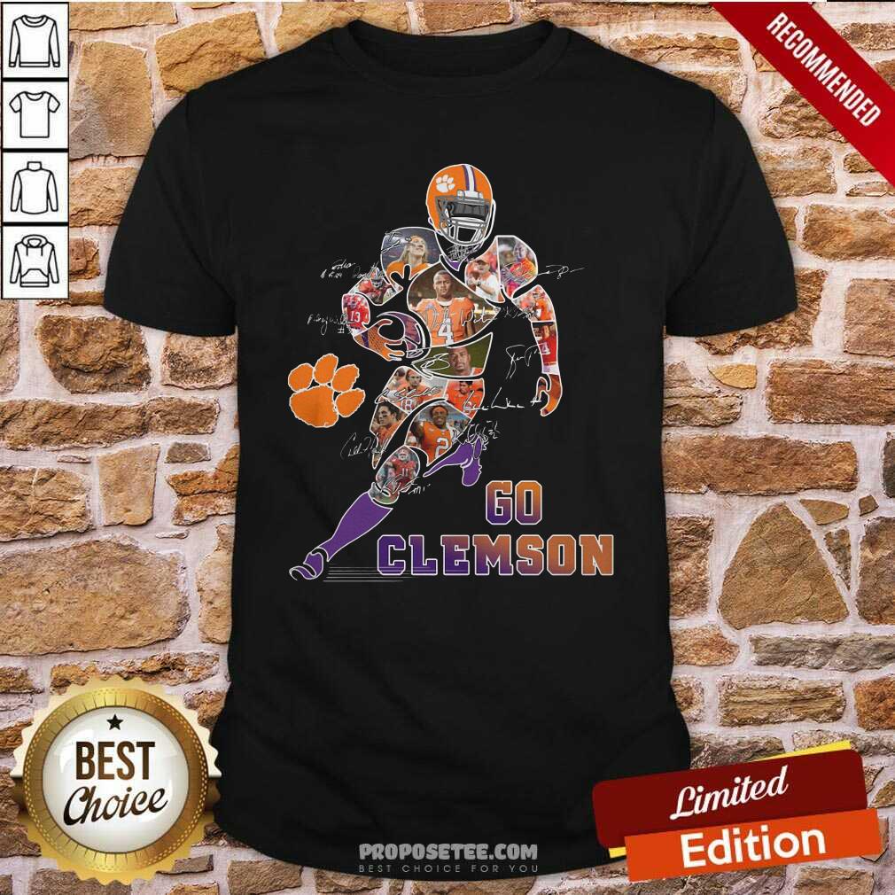 Funny Players Go Clemson Tigers Football Signatures Shirt