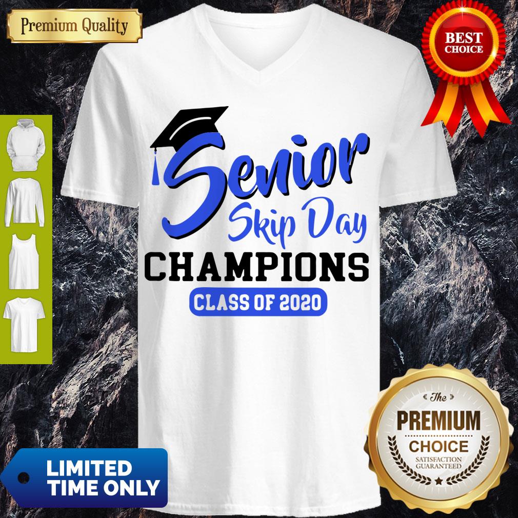 Funny Senior 2020 Skip Day Champs White Blue Shirt