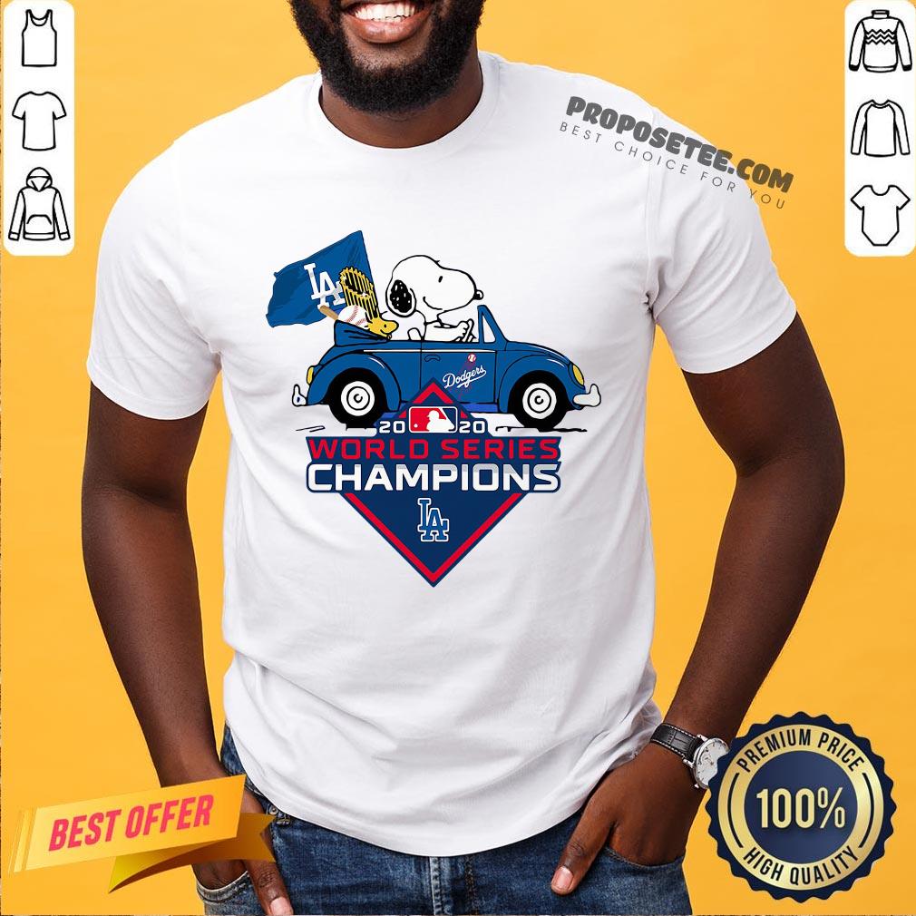 Funny Snoopy And Woodstock Los Angeles Dodgers World Series Champions Shirt
