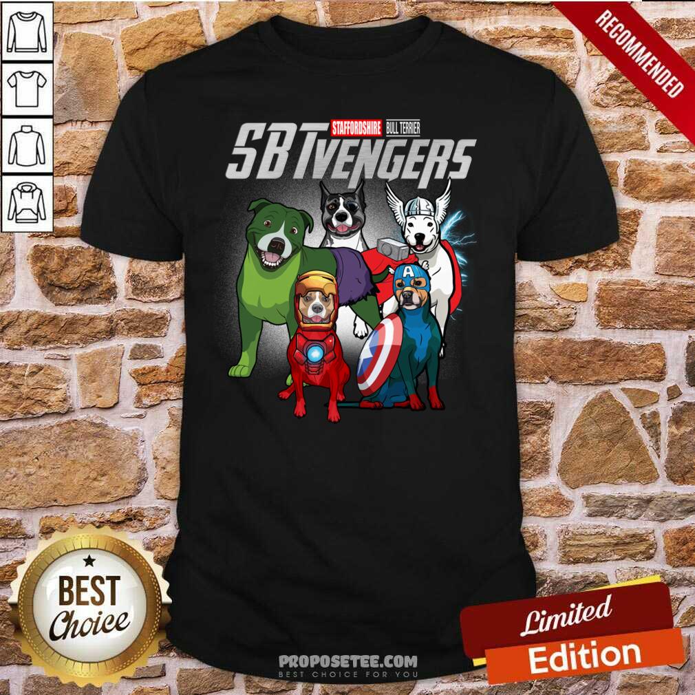 Funny Staffordshire Bull Terrier Marvel Avengers SBTvengers Shirt