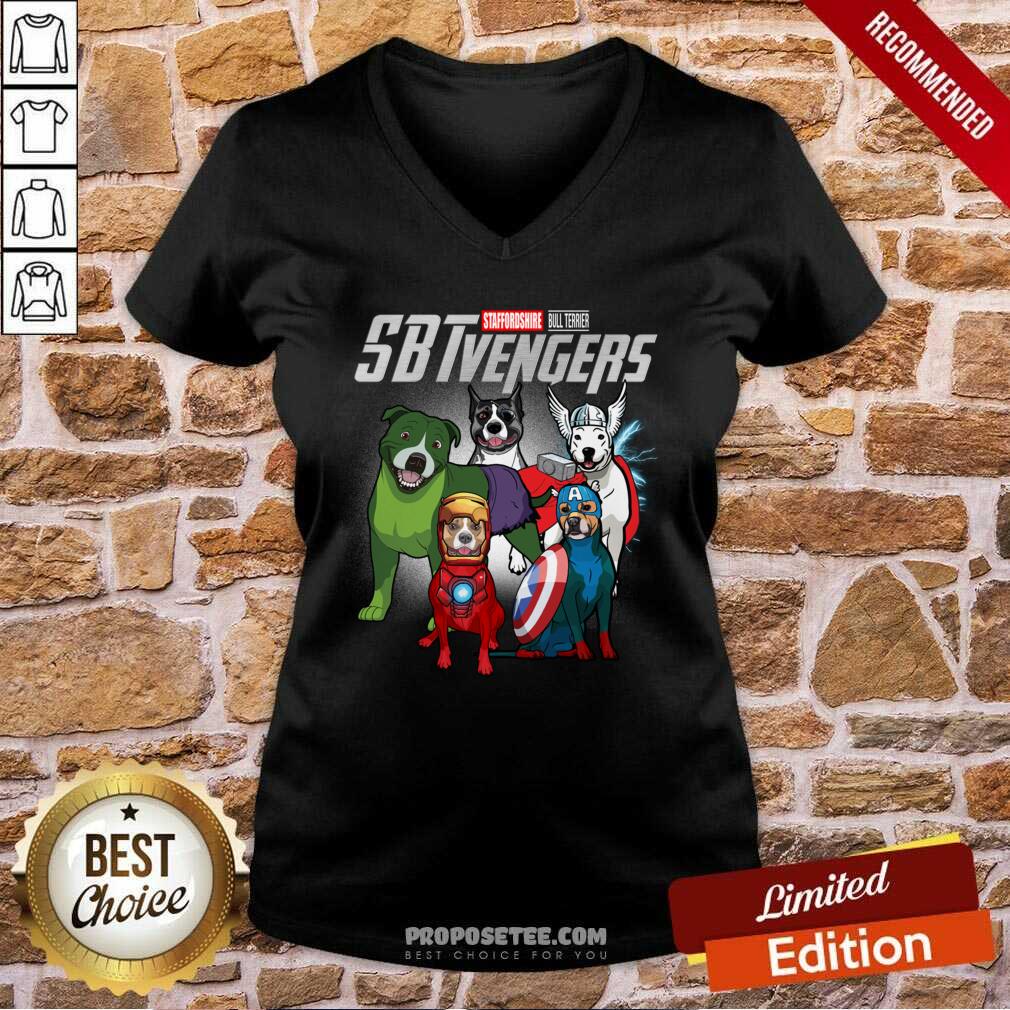 Funny Staffordshire Bull Terrier Marvel Avengers SBTvengers Shirt
