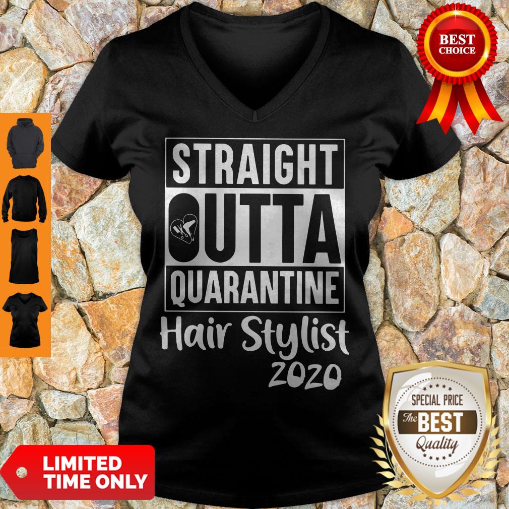 Funny Straight Outta Quarantine Hair Stylist 2020 Coronavirus Shirt