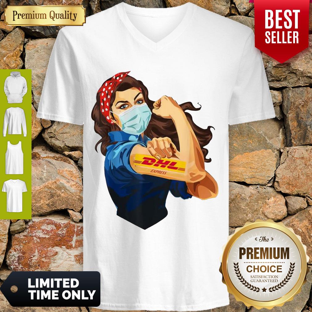 Funny Strong Woman Mask Tattoo DHL Express Shirt