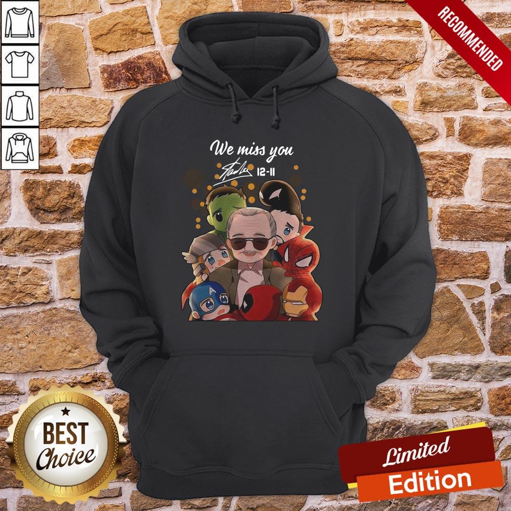 Funny We Miss You Stan Lee 12 11 Marvel Heroes Chibi Signature Shirt