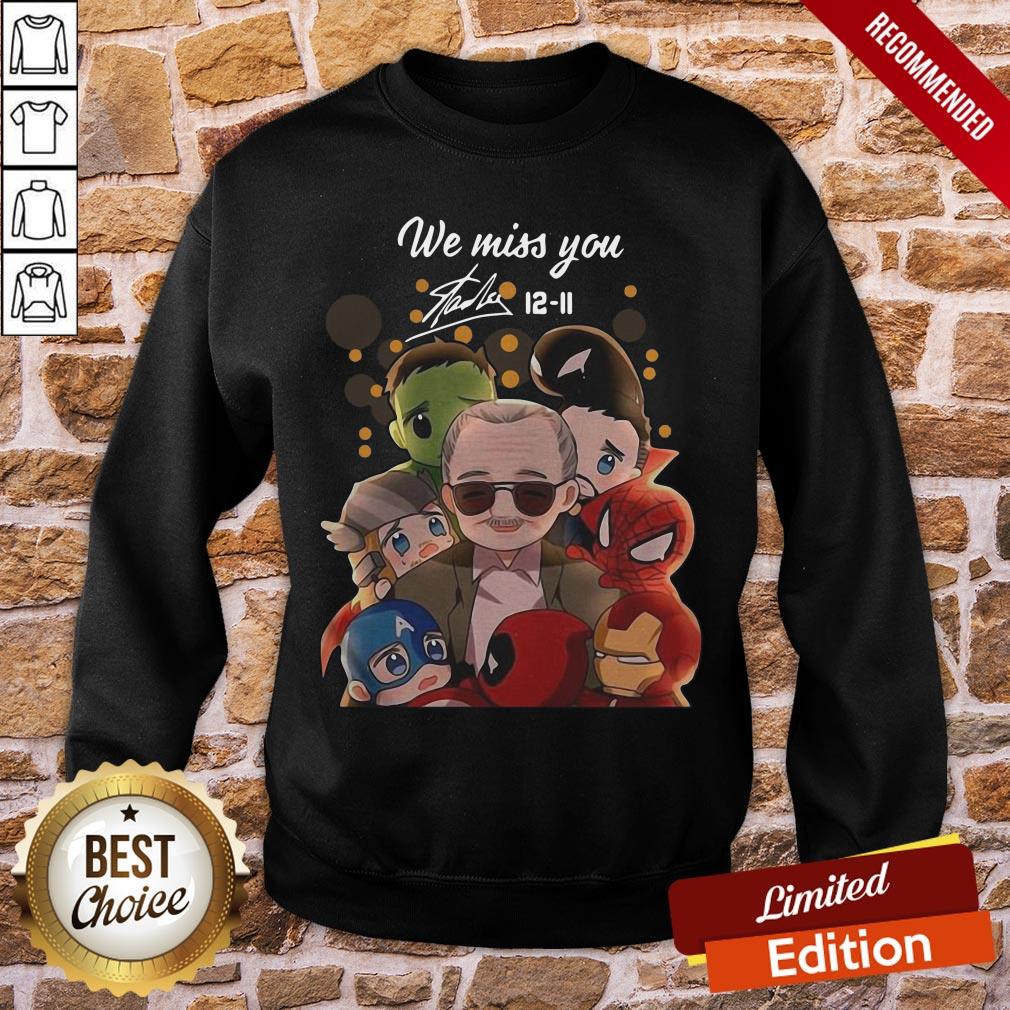 Funny We Miss You Stan Lee 12 11 Marvel Heroes Chibi Signature Shirt