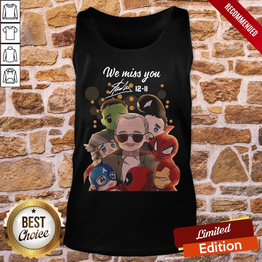 Funny We Miss You Stan Lee 12 11 Marvel Heroes Chibi Signature Shirt