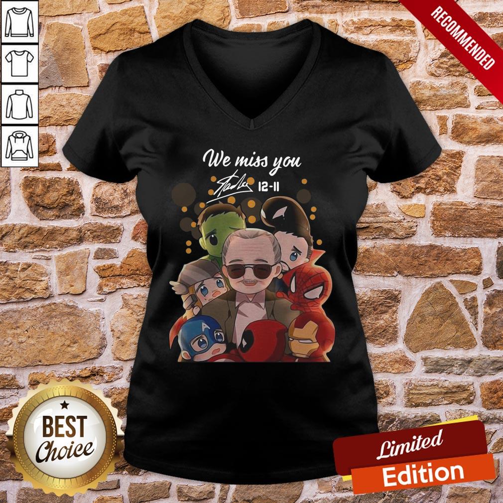 Funny We Miss You Stan Lee 12 11 Marvel Heroes Chibi Signature Shirt