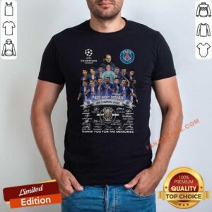 Top Paris Saint Germain UEFA Champions League 2019 2020 Thank You For The Memories Signatures Shirt