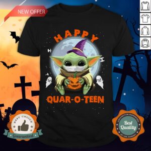 Baby Yoda Face Mask Hug Pumpkin Happy Quaroteen Halloween Shirt