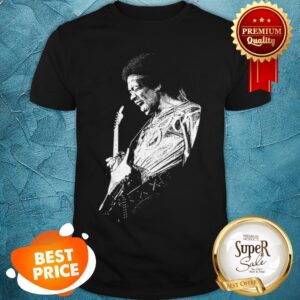 Official Jimi Hendrix Playing Guitarist Shirt