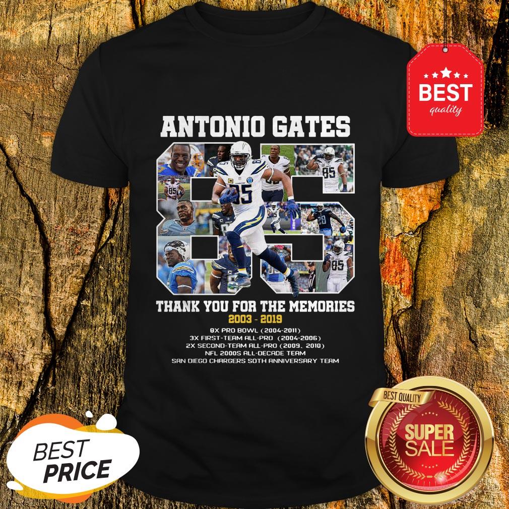 Good Antonio Gates 85 Thank You For The Memories 2003 2019 8X Pro Bowl Shirt