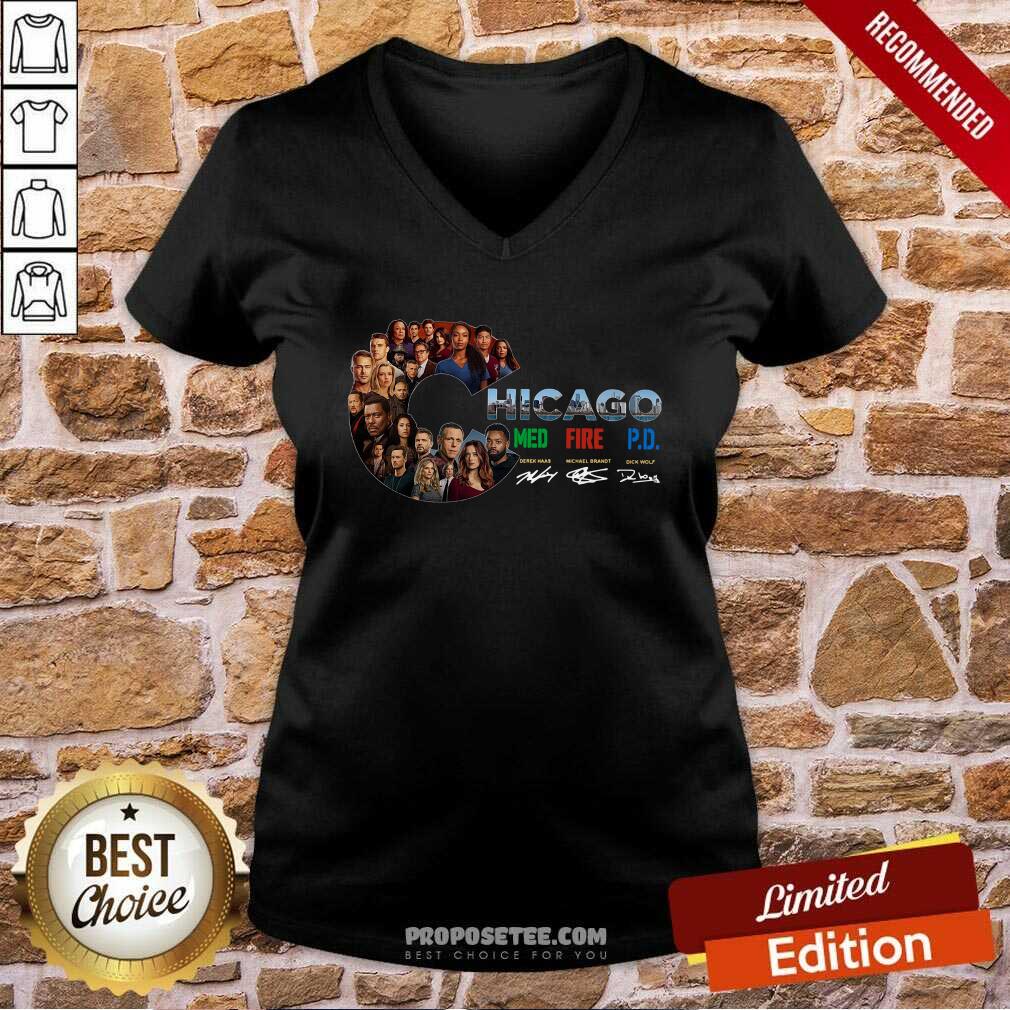Good Chicago Med Fire P.D Derak Haas Michel Brandt Dick Wolf Signatures Shirt