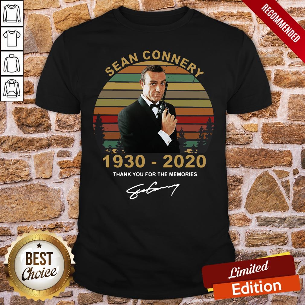 Good Sean Connery 1930 2020 Thank You For The Memories Signature Vintage Shirt