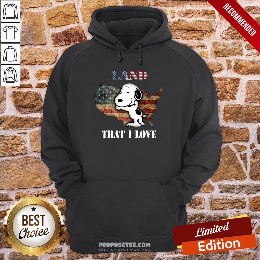 Good Snoopy Land Map That I love American Flag Shirt