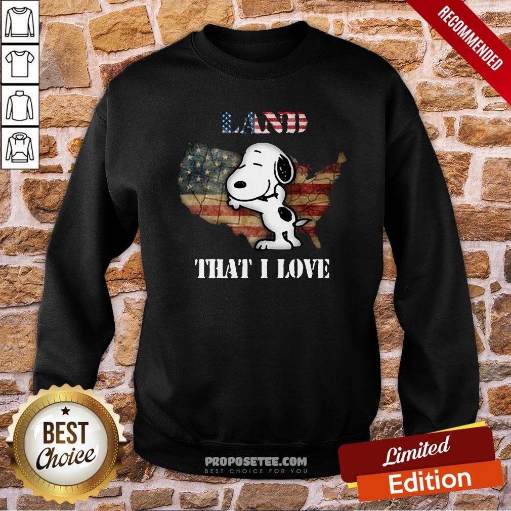 Good Snoopy Land Map That I love American Flag Shirt