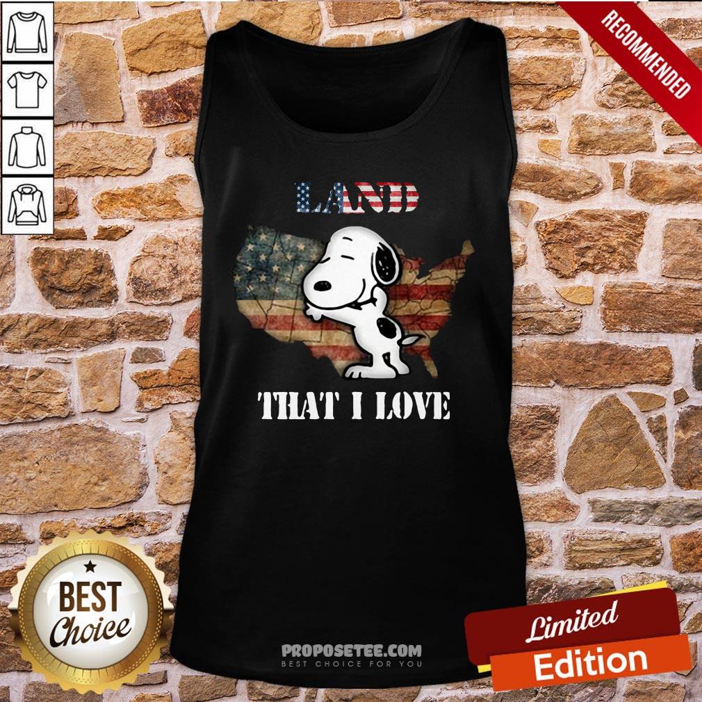 Good Snoopy Land Map That I love American Flag Shirt