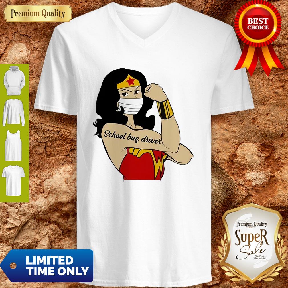 Good Strong Wonder Woman Tattoos School Bus Driver COVID-19 Shirt