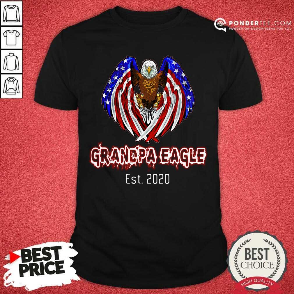 Grandpa Eagle Est. 2020 American Flag Shirt