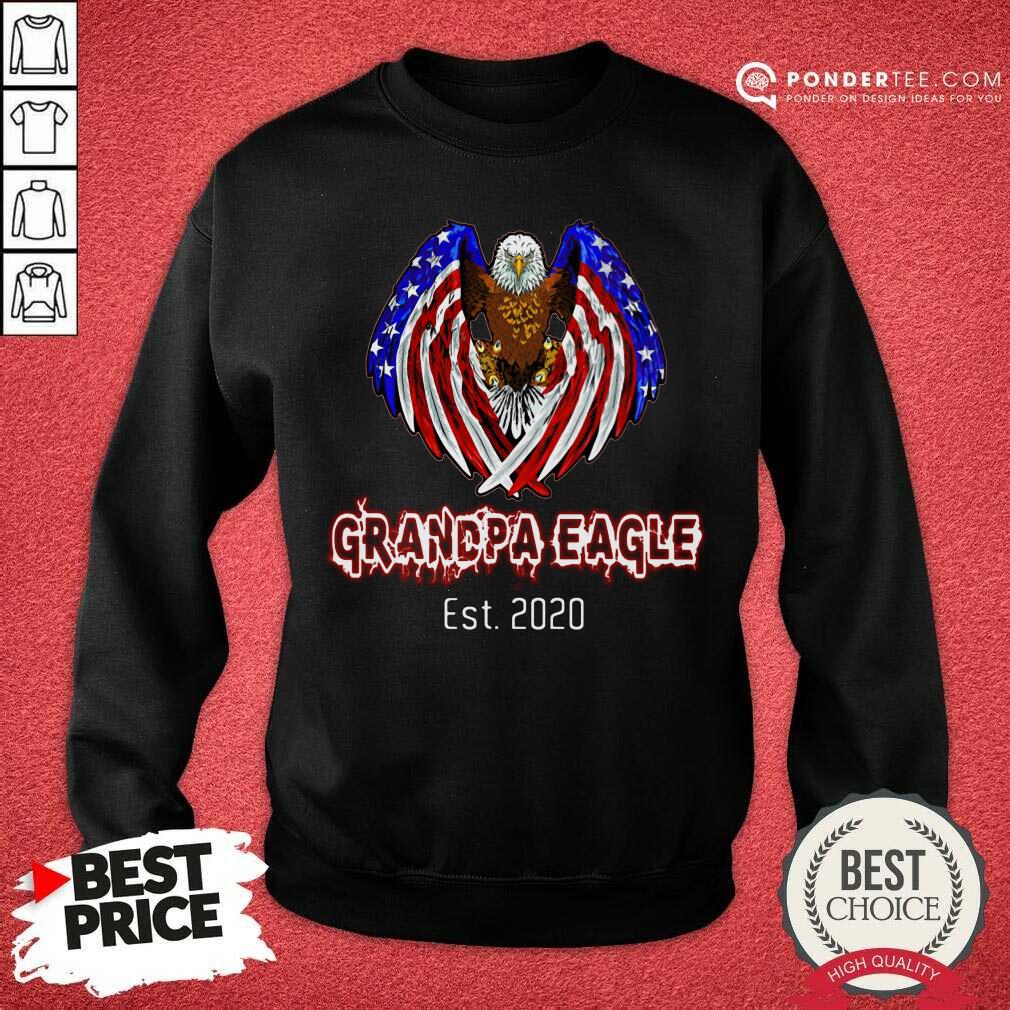 Grandpa Eagle Est. 2020 American Flag Shirt