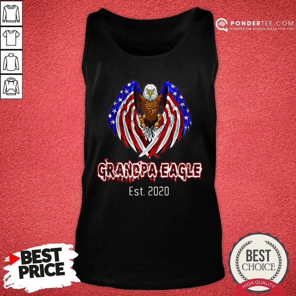Grandpa Eagle Est. 2020 American Flag Shirt