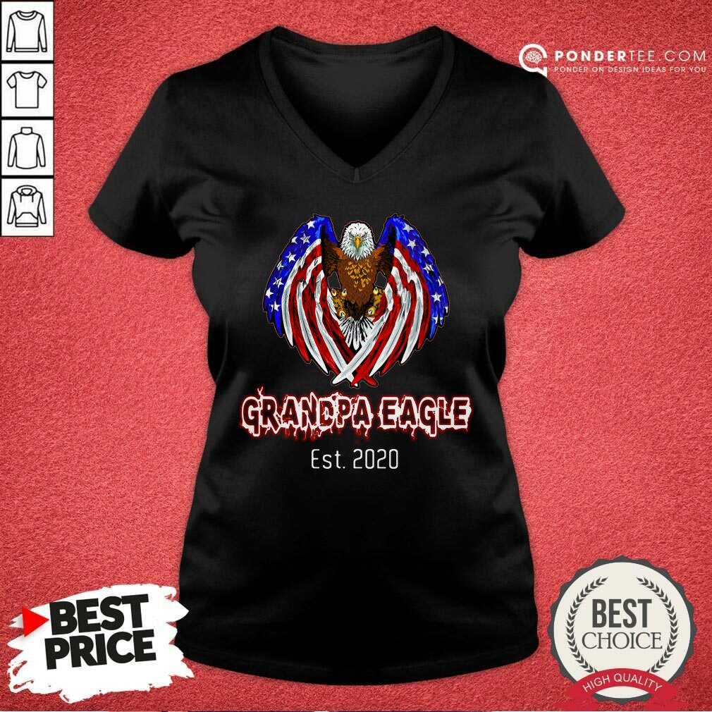 Grandpa Eagle Est. 2020 American Flag Shirt