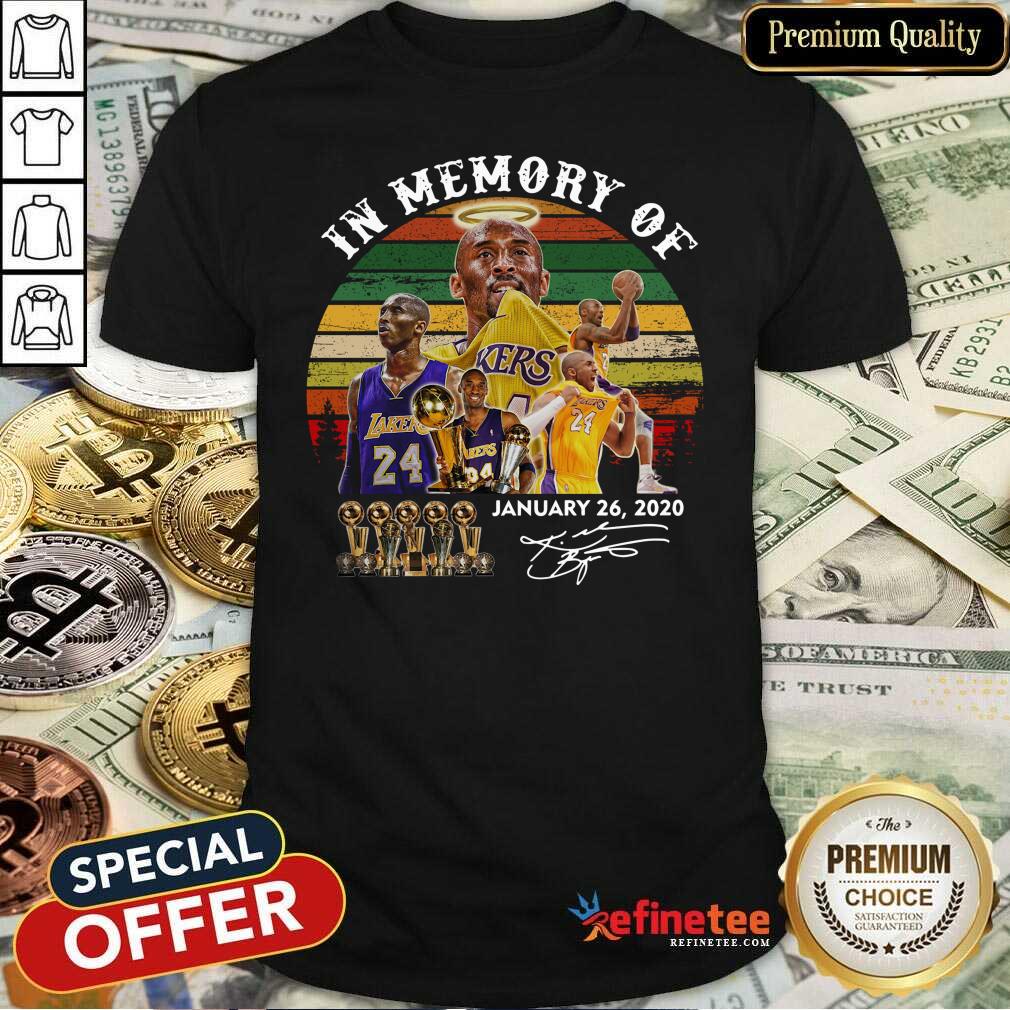 Great Vintage Retro In Memory Of Kobe Bryant January 26 2020 Signature Shirt
