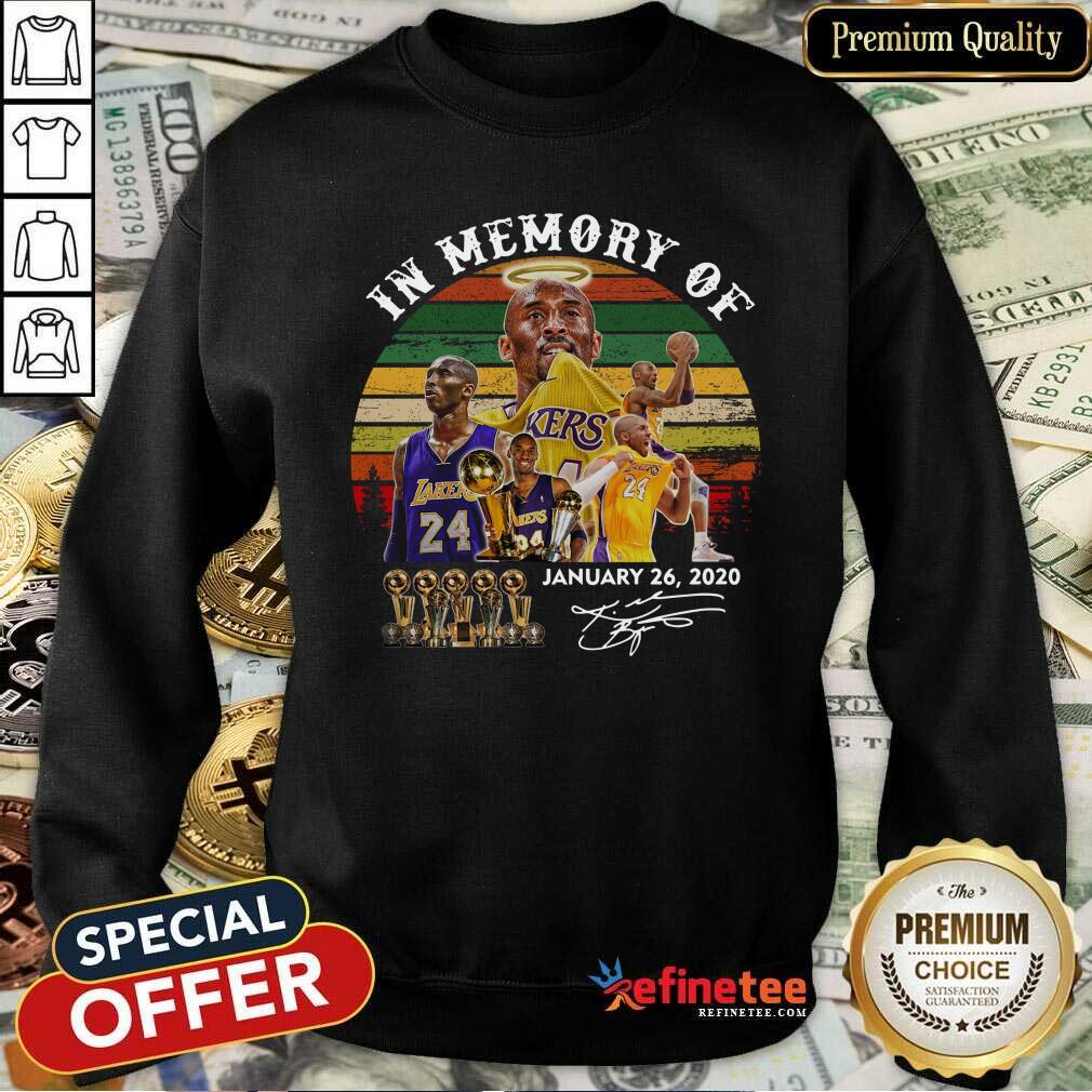 Great Vintage Retro In Memory Of Kobe Bryant January 26 2020 Signature Shirt
