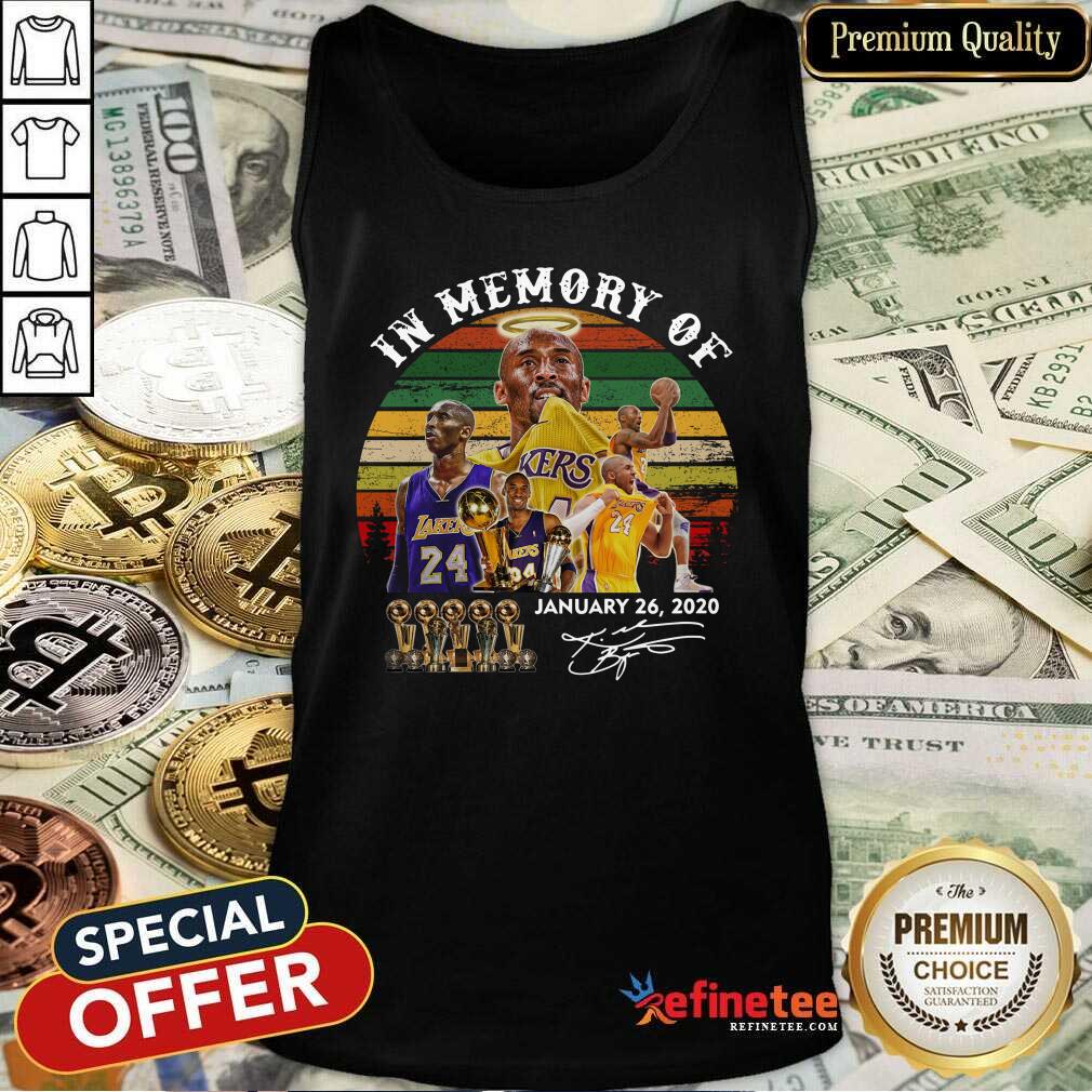 Great Vintage Retro In Memory Of Kobe Bryant January 26 2020 Signature Shirt