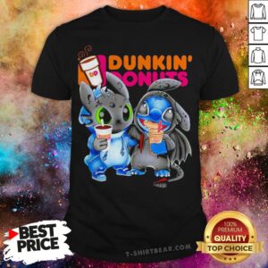 Official Stitch And Toothless Hug Dunkin Donuts Shirt