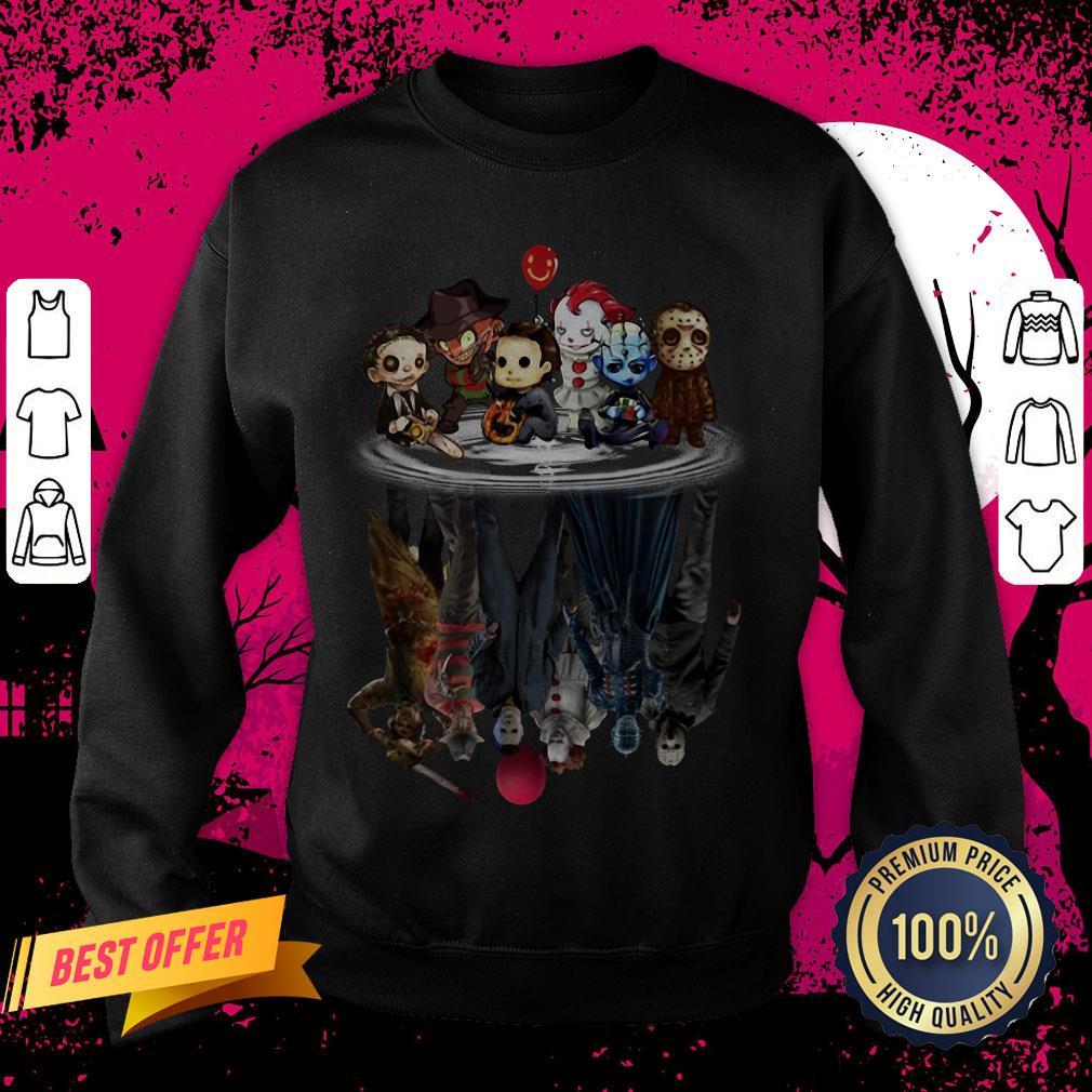 Halloween Horror Characters Movies Water Mirror Reflection Shirt