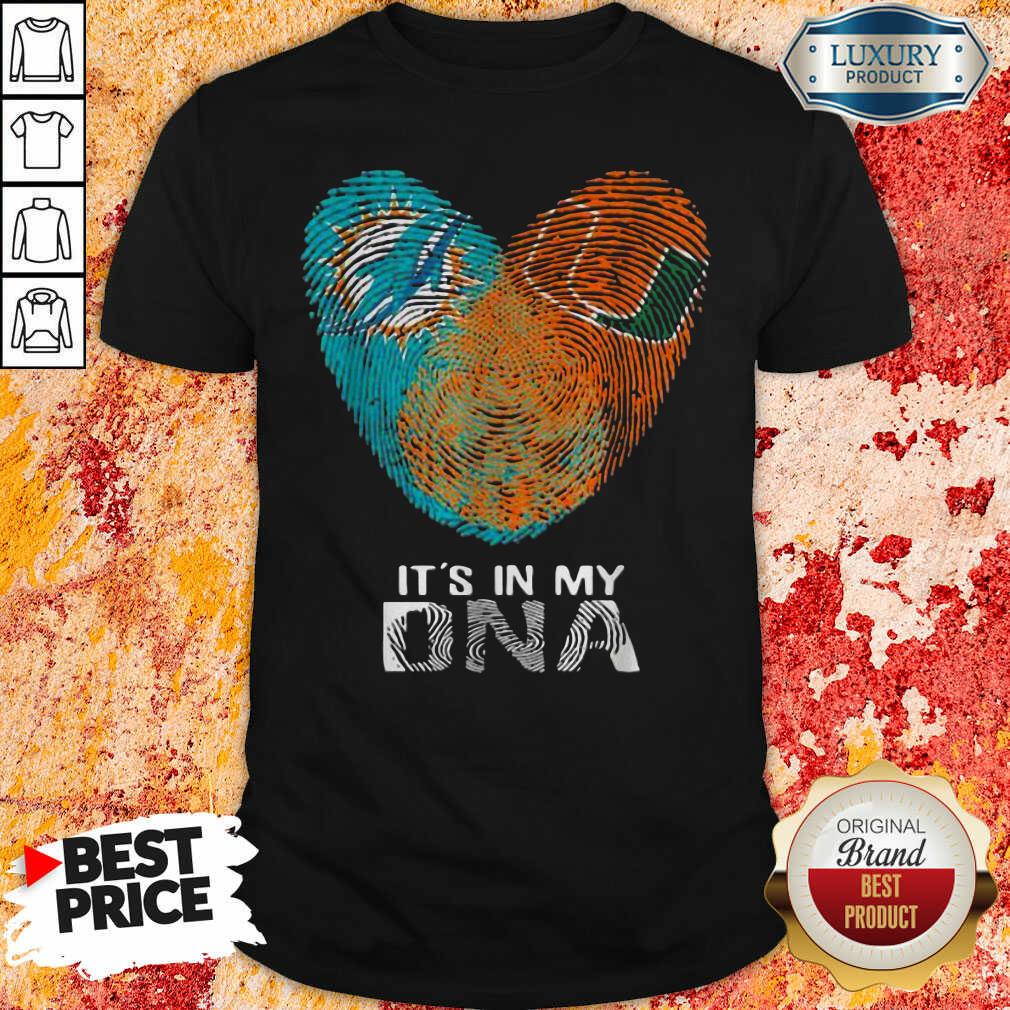 Happy Dolphins Hurricanes It’S In My Dna Heart Fingerprints Shirt